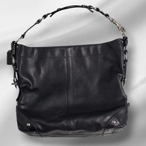 Coach Large Black Leather Carly Shoulder/Hobo Bag 10616 - Picture 12 of 13